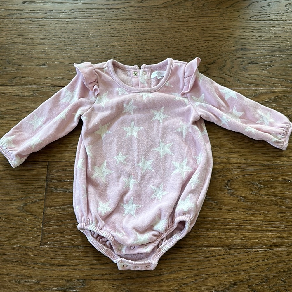Greyson Mini - Pink w/ White Stars Bubble Jumper